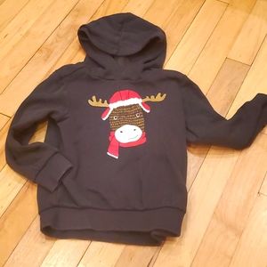 Boys Winter Hoodie, 5T, Moose. Charcoal Grey. CARTER'S
